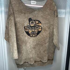 Vintage Fuzzy Stonewash Canada Sweatshirt Crewneck Brown